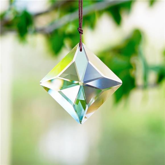 50mm Hanging Faceted Crystals Suncatcher Ornament Window Prisms Rainbow Maker - Picture 5 of 7